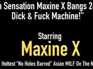 Busty Asian Maxine X Pussy Fucks 24 Inch shaft & Mechanical Fuck Toy&excl;