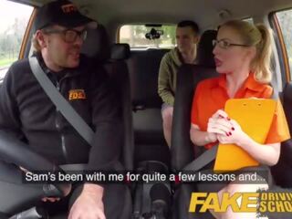 Fake Driving School Exam failure makes to smashing sexy blonde car fuck