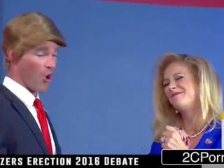 Donald Drumpf Shuts Up Hillary Clayton (Cherie Deville) With His shaft